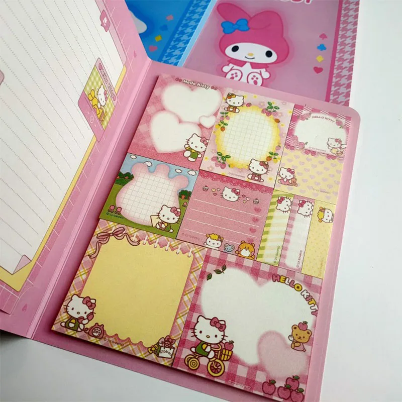 Sanriohello Kitty Kuromi Combination Combination Sticker Notebook roztomilý nálepka na nálepku N Times Sticker Cartoon Handbook Notebook