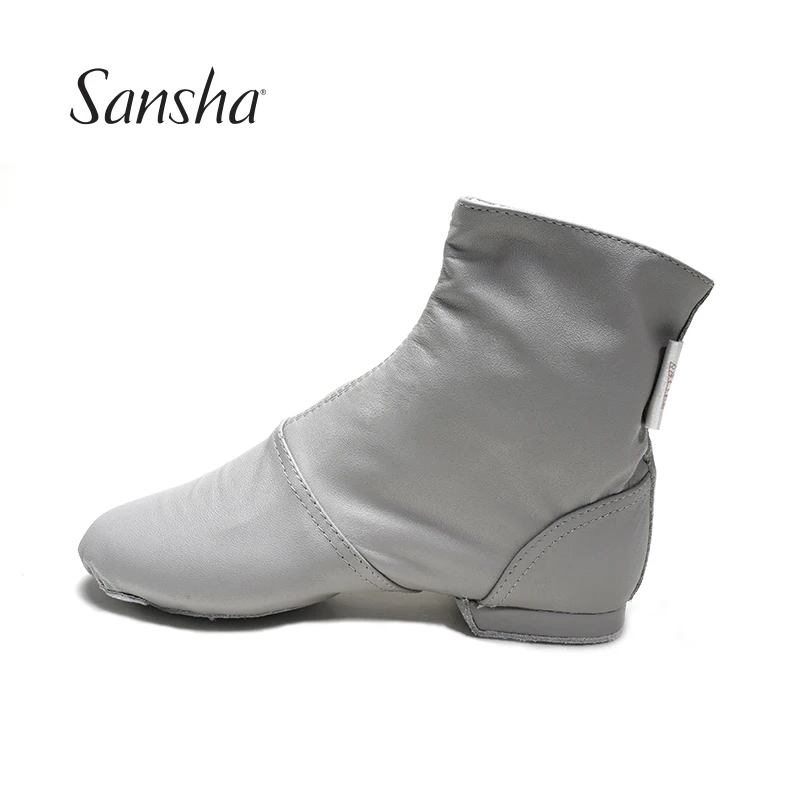 Sansha unisex strana Zip jazz topánok s vysokým stupňom koženého semišového semišového split-sole Men Dievčatá moderné tanečné topánky jb6lco