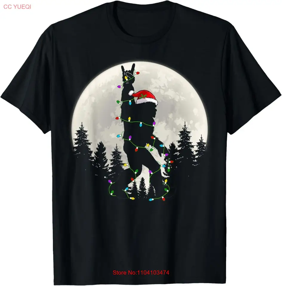Santa Bigfoot vianočné svetlá vtipné Vianoce sasquatch mužov chlapci unisex tričko