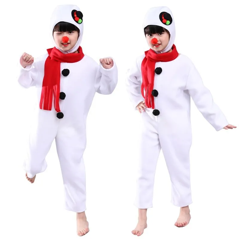 Santa Claus maskot karikatúry ľudský charakter kostým Snehuliak na snehuliak Cosplay kostým pre dieťa