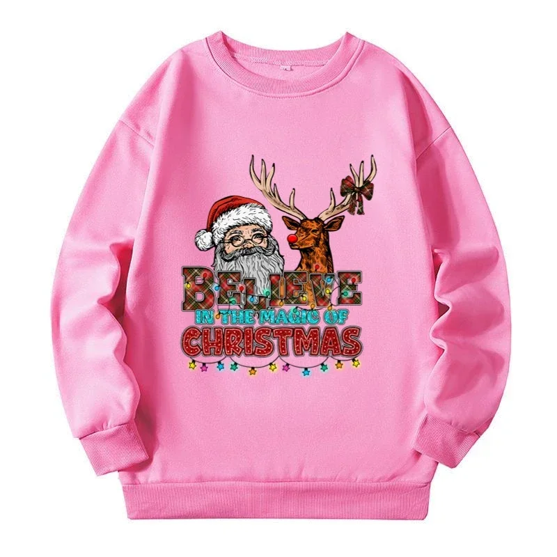 Santa Elk Cartoon tlač dámske mikiny plus plus Veselé Vianoce módne módne pulVery na jeseň zima y2k lady mikina lady