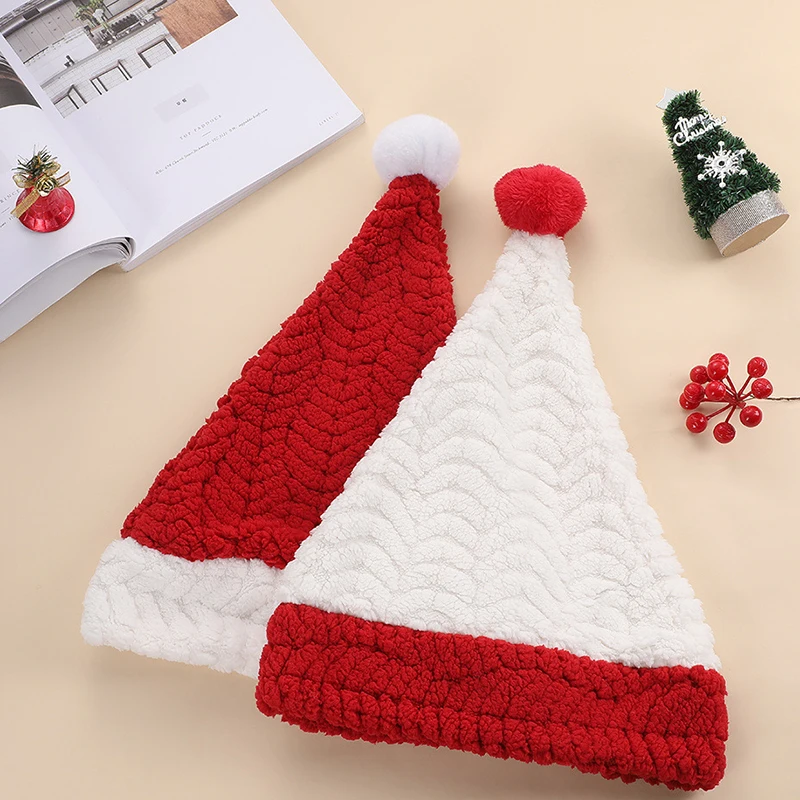 Santa Hats pre dospelých a deti vianočná čiapka Kreatívne zrno pšenice Santa Hats Party Caps Bobbles Hat