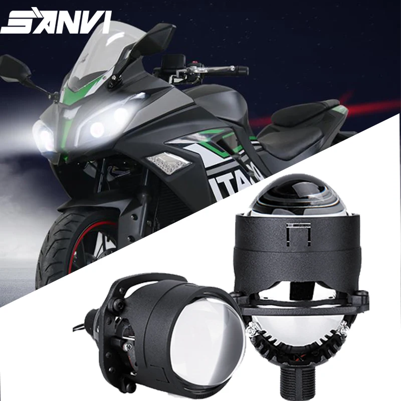 Sanvi 2.5inch S8 BI LED projektor Lense pre motocyklové svetlomety 45 W 6000K H4 H7 9005 9006 Automatické svetlá
