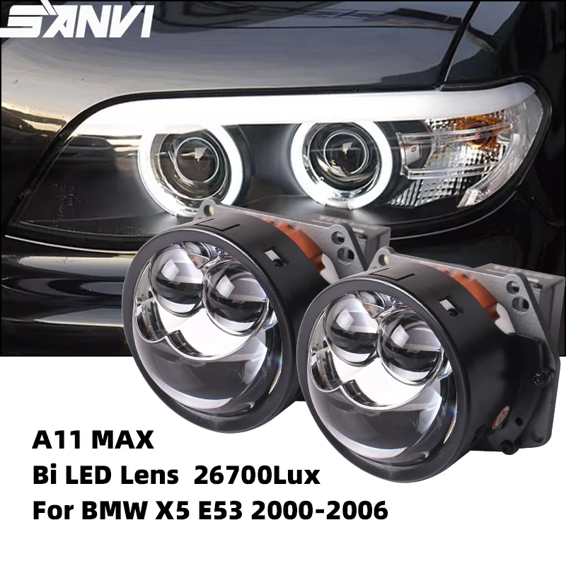 Sanvi A11max BI LED LEN LESE Svetlové automatické hnacie svetlo pre BMW X5 E53 2000-2006 Inovácia HELLA 3R G5 Projektor HLAP