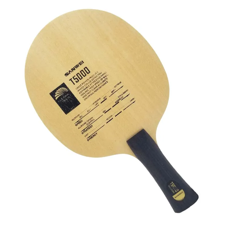 Sanwei T5000 TABLE Tennis Blade 5wood 2Carbon LD Light Carbon Racket Ping Pong Bat