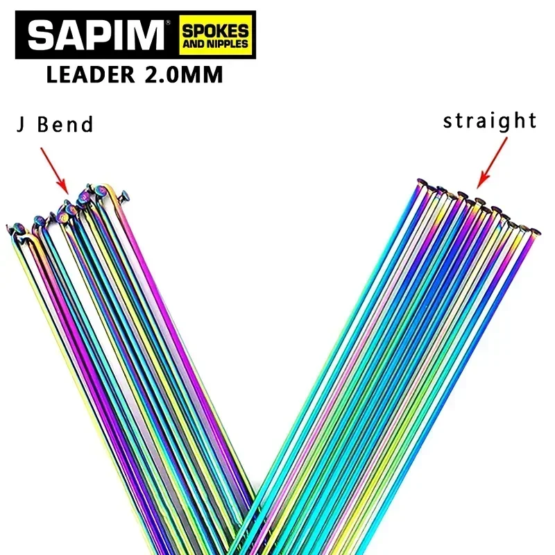 SAPIM 2,0 mm lúče bicyklov J-BEND/STRAGE PULL RAINBOW Color Bicykle s hovorcami medenej čiapky si môžu zvoliť ľubovoľnú dĺžku pod 310 mm