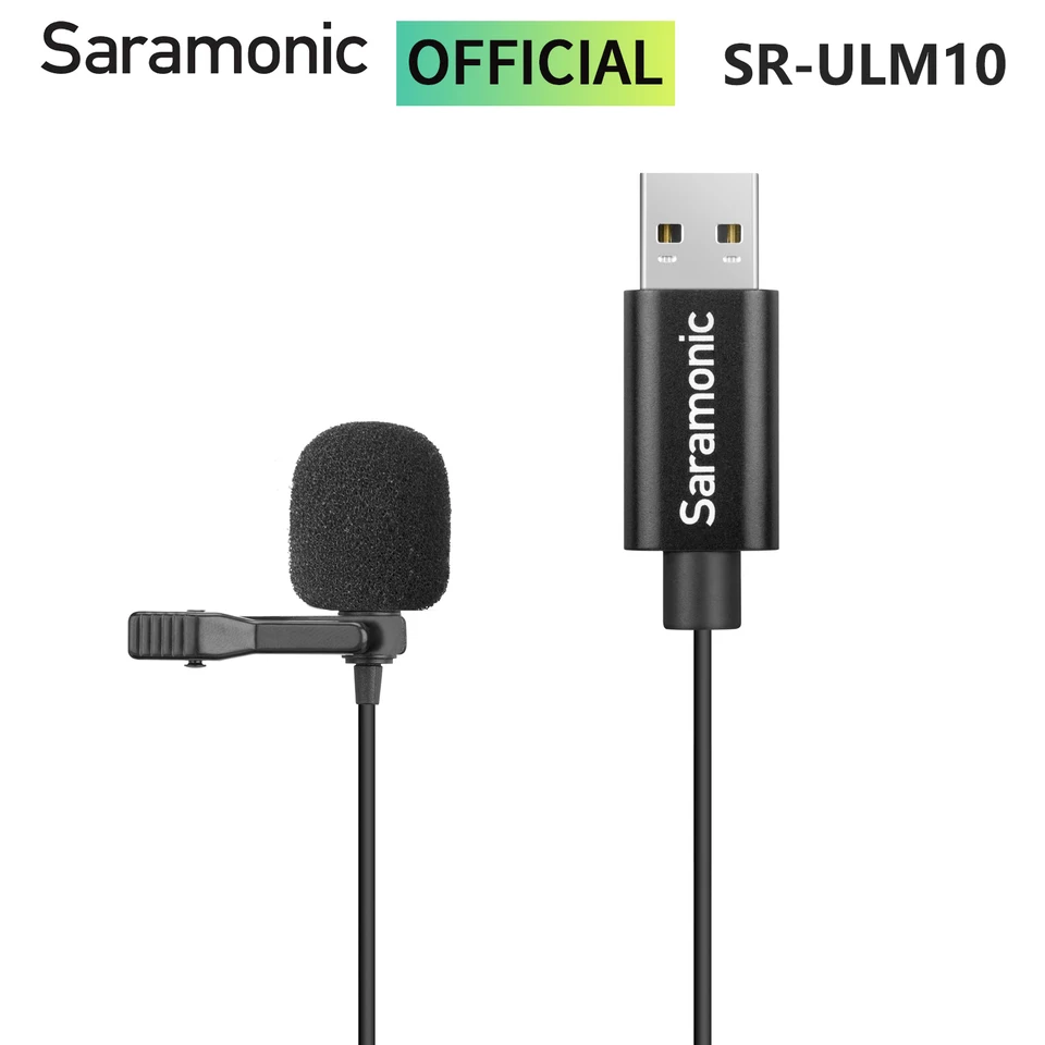 Saramonic Sr-uM10/L Lavalier Lapel Mikrofón USB pre Windows Mac PC počítačový prenosný streaming YouTube Video Nahrávanie Vlog