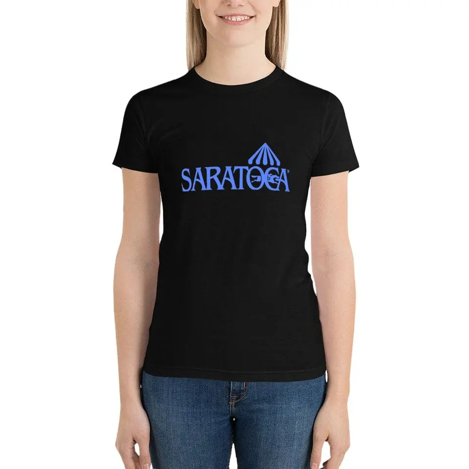 Saratoga Springs Race Track Blue T-Shirt Funny Kawaii oblečenie blúzka dámske grafické tričká