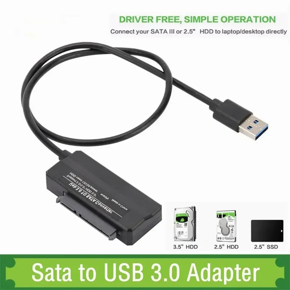 SATA na USB 3.0 Adaptérový kábel USB na SATA 3 Podperný kábel 22 PIN 2,5 3,5 palca Externá externá HDD SSD Tvrdý diskový konektor