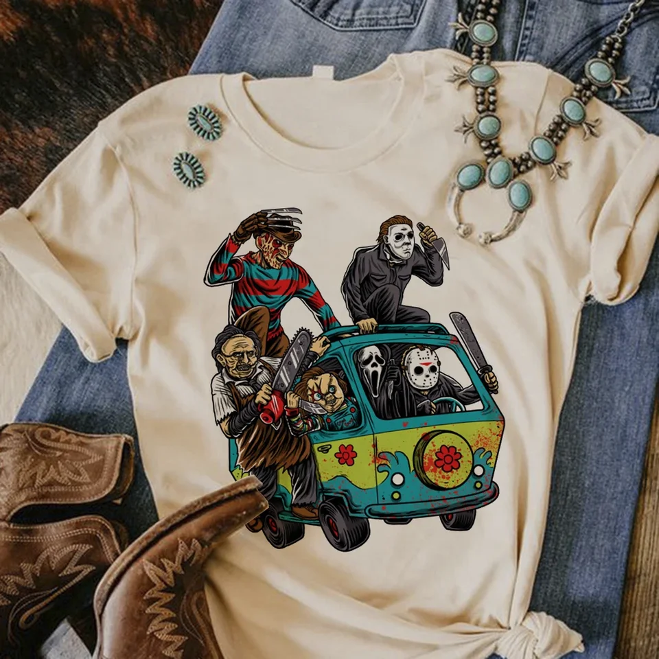 Satan Halloween Horror Ghost Tee Women Manga Y2K Designer T tričko Žena Funny Streetwear anime oblečenie