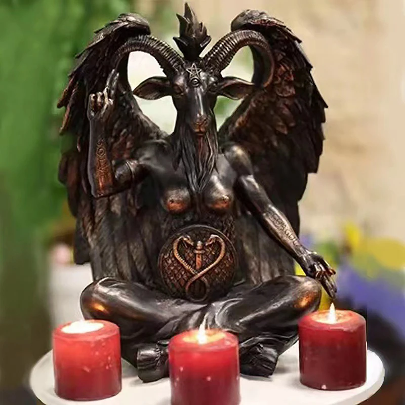 Satan koza baphomet socha závesné dvere knockle doštička stena dekora