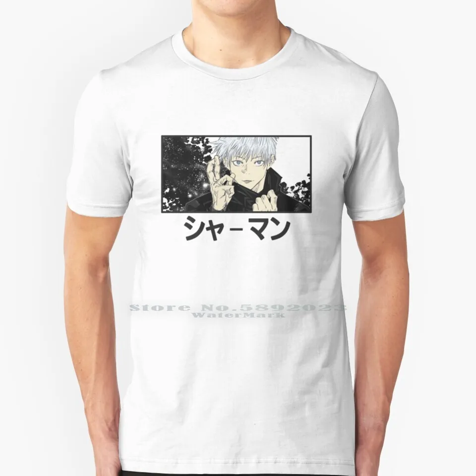 Satoru gojo neobmedzená prázdnota 100% bavlnená košeľa Ianime Japan Kanji Shonen Shaman Yuji Itadori Sukuna Manga Yuji Satoru Gojo