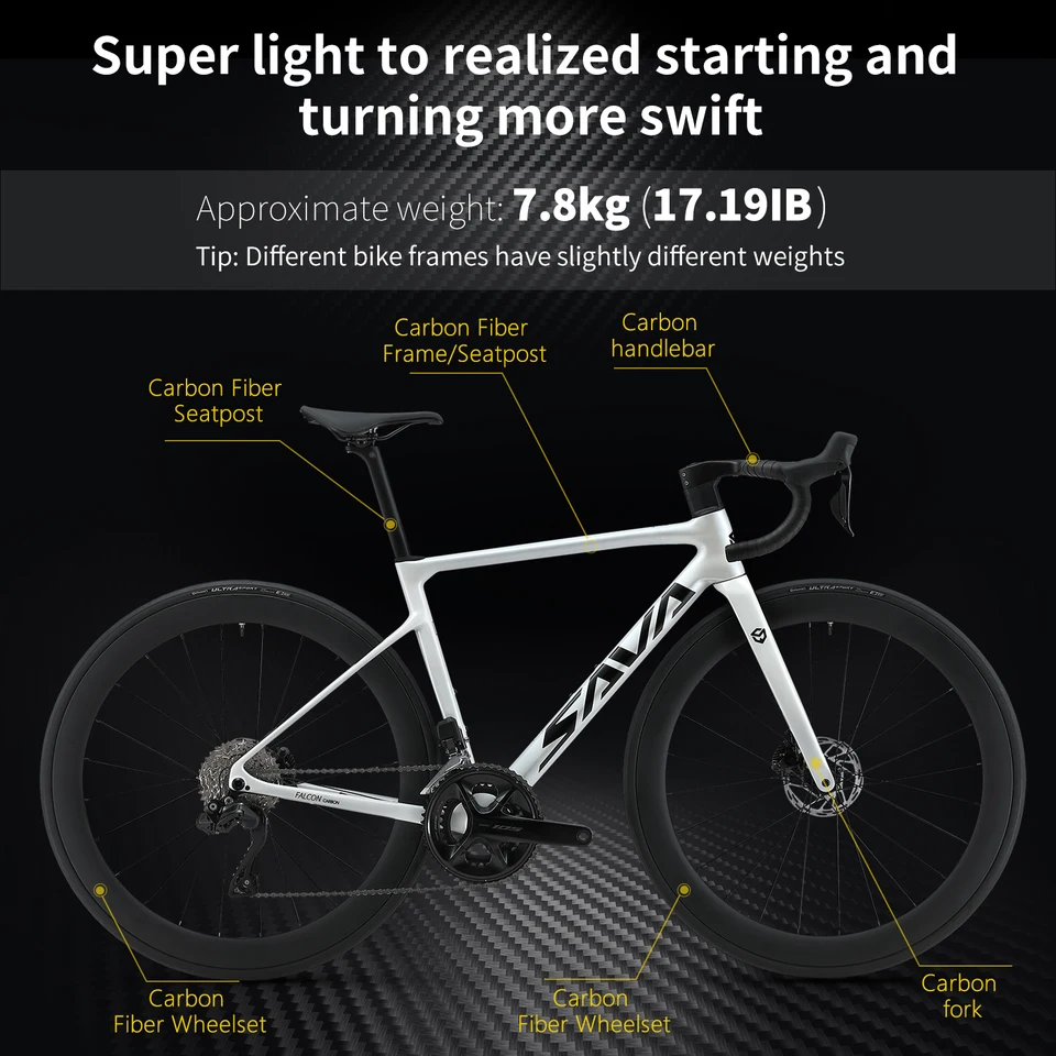 SAVA Full Bike z uhlíkových vlákien, Ultra Light Top Racing, UCI CE, Elektronické posúvanie dospelých bicyklov so skupinami Shimano DI2