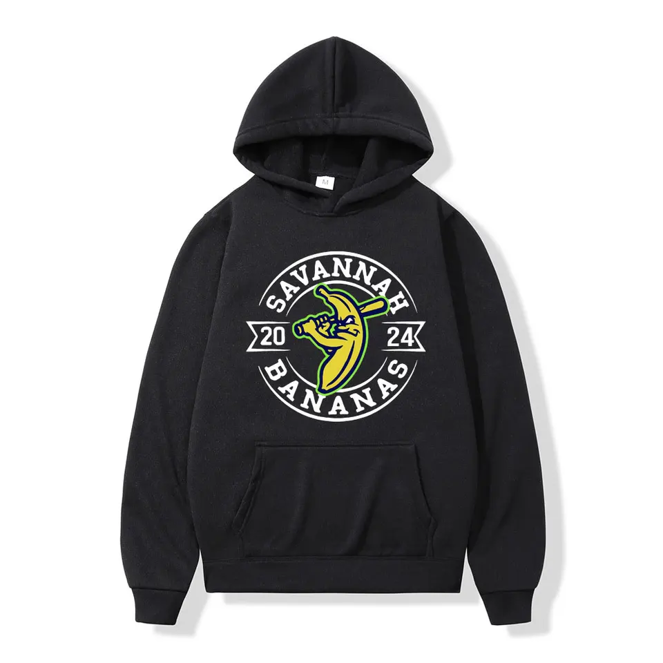 Savannah Banana Baseball Print Hoodies Men Ženy módne komplexné mikiny vysokokvalitné fleece pulloves streetwear