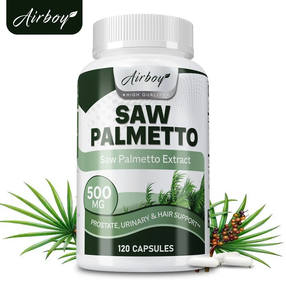 SAW PALMETTO CAPSULES - Pre mužov Prostat Health podporuje zdravie močových ciest Zdravie močového mechúra podporuje rast vlasov - 120 kapsúl