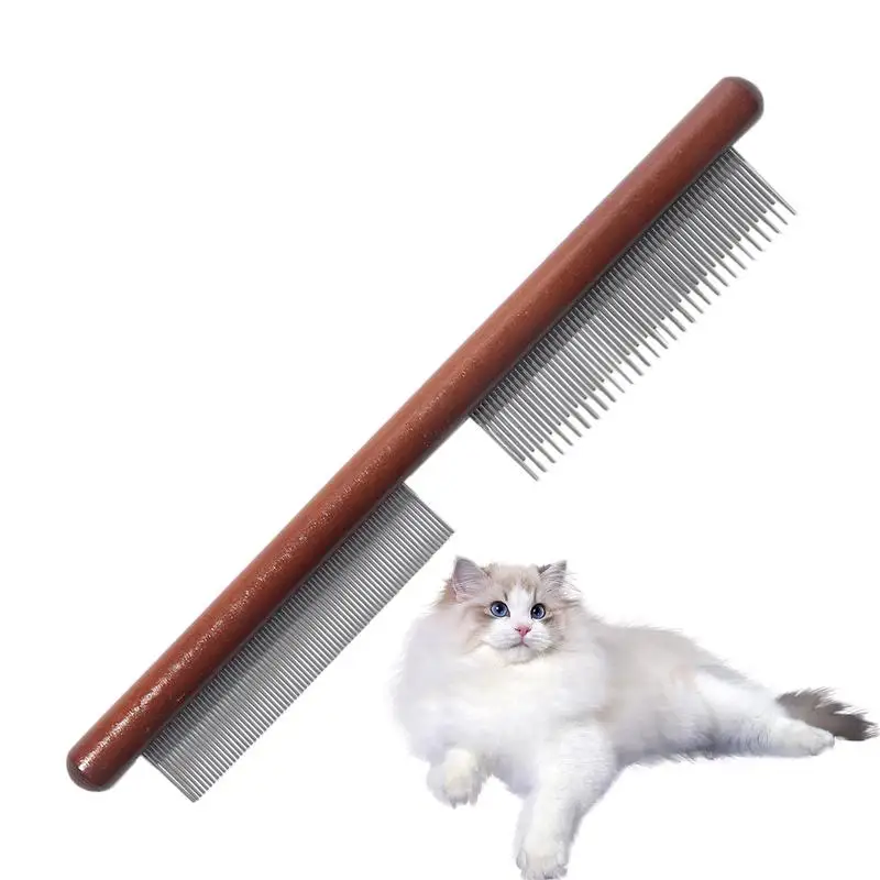 Scalp Comb For Dandruff Removal Stainless Steel Kitten Flea Comb Dandruff Removal Comb Lice Brush Comb With Wood Handle Fine