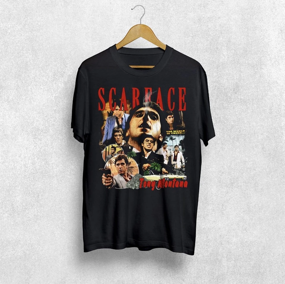 Scarface Tony Montana Vintage 90. Tričko Tričko pre ženy a muž unisex tričko Grafické tričko Streetwear