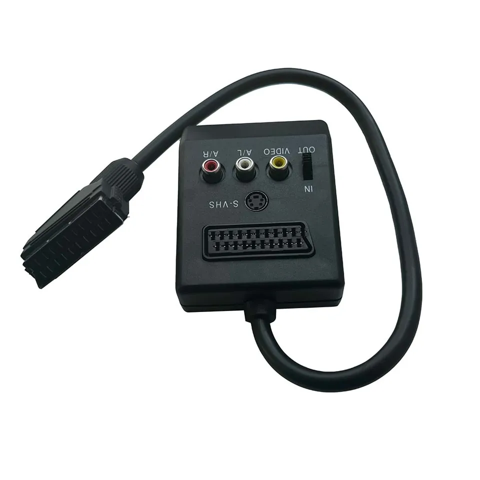 SCART/S-VIDEO/AV RCA na SCART Converter Obojsmerné rozšírenie Scart na AV/SCART VIDEO DISPLACT CABLO so vstavaným káblom SCART