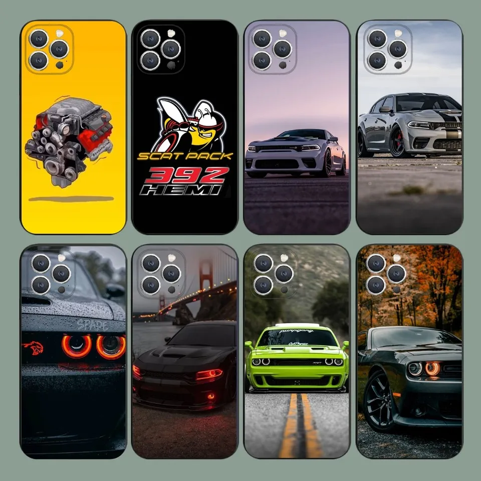 SCAT Pack C-Charger 392 Hemi telefónny puzdro pre iPhone 15,14,13,12,11, Plus, Pro Max, XS, X, XR, SE, MINI, 8,7 Soft Silikone Black Cover