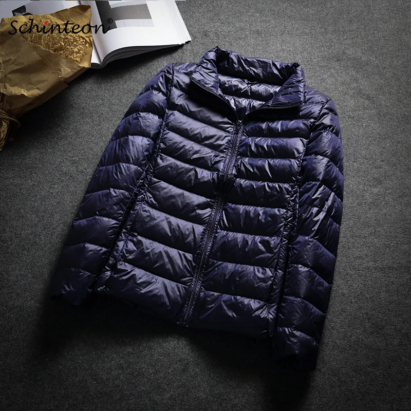 Schinteon Ultra White Duck Down Jacking Spring Autumn Warm Slim Zipper Dámske módne svetlo dole srsť 13 farieb S-7XL