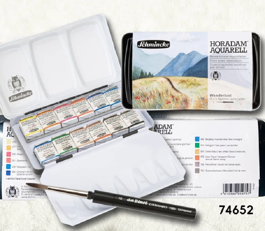 Schmincke Artist Watercolor 12 Color Half Pan s keramickou paletovou spoluprácou 11 Color Professional Drawing Art Supplies2024