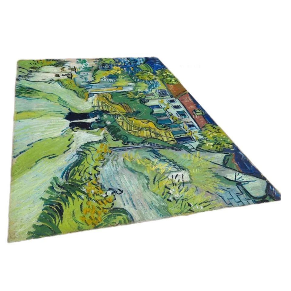 Schody na Auvers (1890) Gogh Art Spálňa Pop kobercový koberec Domáca koberec, vďaka čomu je vaša izba sofistikovanejšia