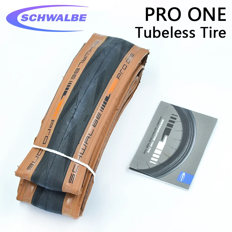 Schwalbe Pro One TT 700C Road Bike Bezduistické skladacie pneumatiky Ultralight 700x23c 25c 28c 30c Bicycle Yellow/Brown Edge TLR Tire