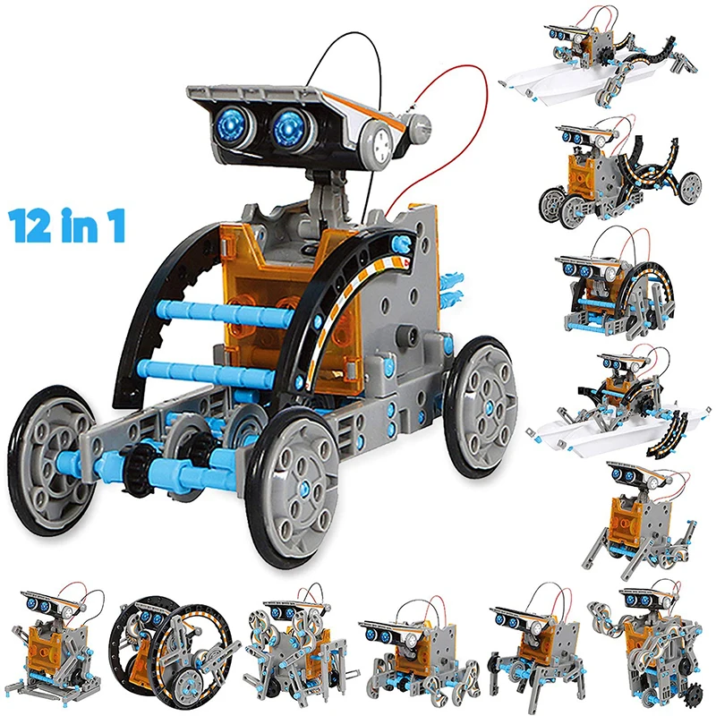 Science Solar Robot 12 in 1 STEM Hrace Kits Vyvinúť vzdelávacie solárne vzdelávacie robotické programovanie Experiment hračky pre chlapca