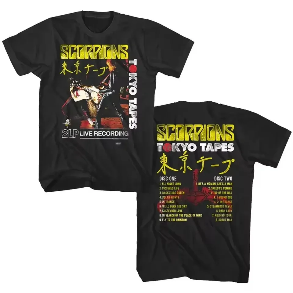 Scorpions Tokyo Tapes Cover Art Art Men's T-Shirt Japanese Live Rock Band Tour Men Summer Struck Ruckves T tričko