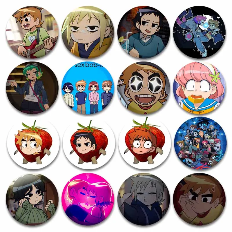 Scott Pilgrim splietajte gombíky Pins Prispôsobiteľné cínovo okrúhla broš