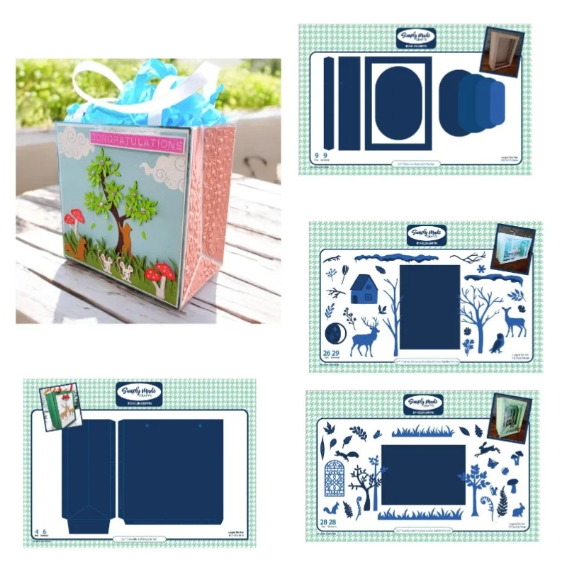 ScrapbookingVeriStile Gift Bag Forest Landscape Woodland Metal Cutting Dies Silikone Stamps Stencil Photo album karta DIY Paper