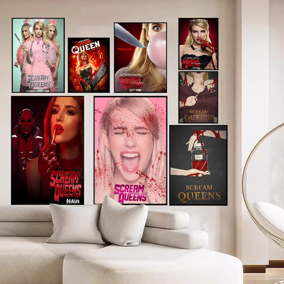 Scream Queens klasické vintage plagáty dekorácie maľba nástenné umenie biely kraft papier kawaii izba dekor