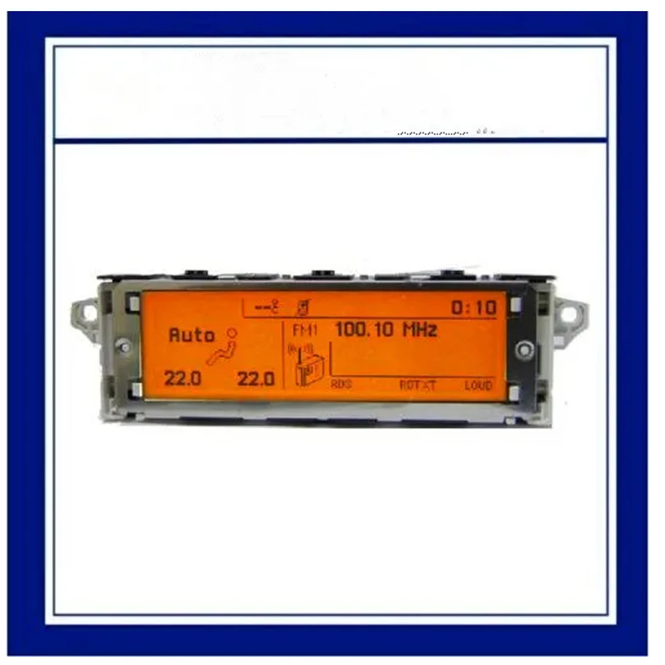 Screen Yellow Dash LCD Radio A/C Monitor Monitor 12 Pin Plug pre Peugeot 307 407 408 C4 C5 Displej 9821852480