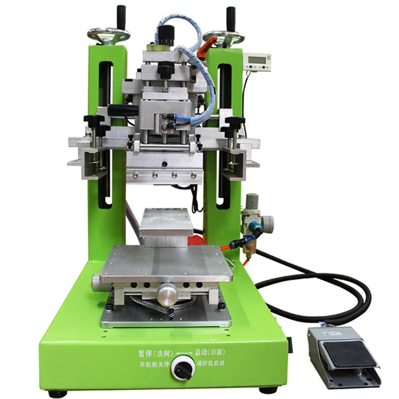 Screenting Machine poloautomatické pneumatické stolné počítače Vysoko precia sklonená sklonová swing Shift Priemyselná tlač