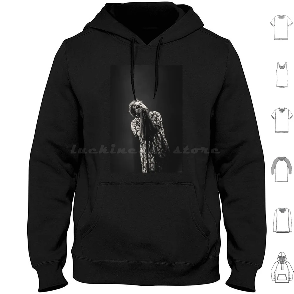 Scrimout Malone vyzerá mikiny s dlhým rukávom Funny hiphop country post pekná dospievajúca hudba mladý sinnger čierny spevák