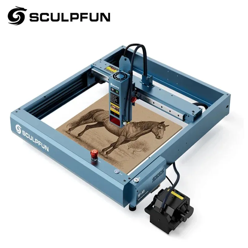 Sculpfun SF-A9 40 W vysokorýchlostné stolné diódy laserové rytec automatické kovové laserové gravírovacie stroje s leteckou asistenciou