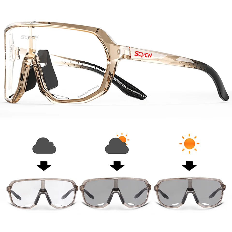 SCVCN Fashion Photochromatické slnečné okuliare Men Men Ženy Luxusné okuliare Outdoor Runing Drving Shades