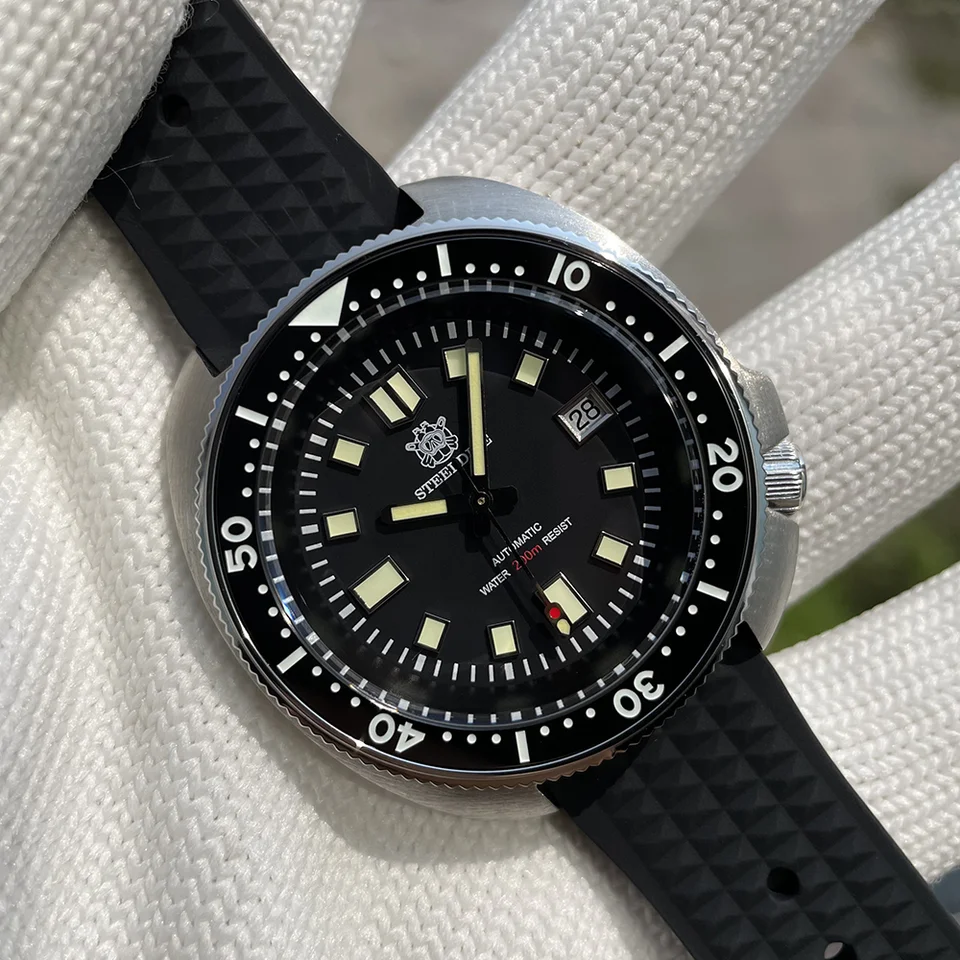 SD1970 Steeldive Brand 44mm oceľový puzdro Sapphire Glass Men NH35 200 m Waterproof Diver Watch s keramickým rámom