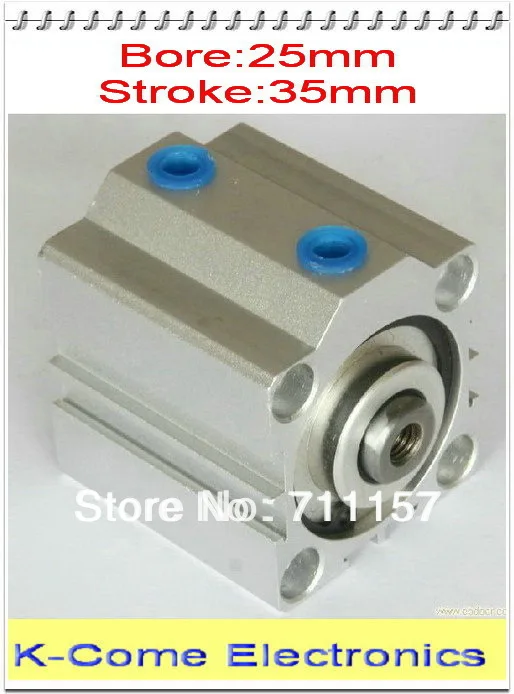 SDA 25*35 Pneumatický 25 mm otvor 35 mm zdvihový vzduchový valc SDA 25x35 Hliníková zliatina tenkých valcov