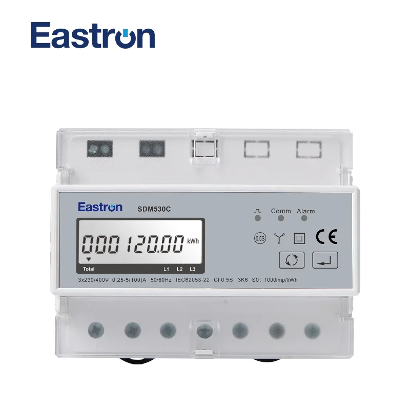 SDM530C Trojfázová štvorpruhová din Rail Energy Meter KWH Meter DIN SMART LIFE ELEKTRICKÝ Elektrický meter