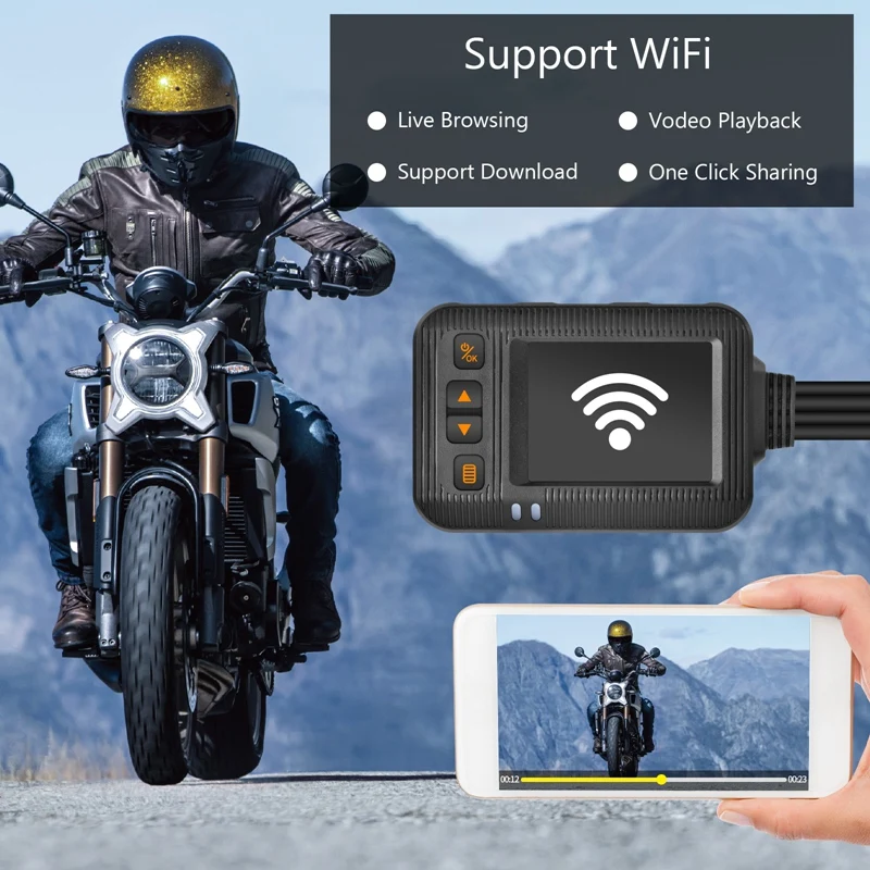 SE20 Motocyklový rekordér s dvojitým šošovkou Camera s videom videokamer