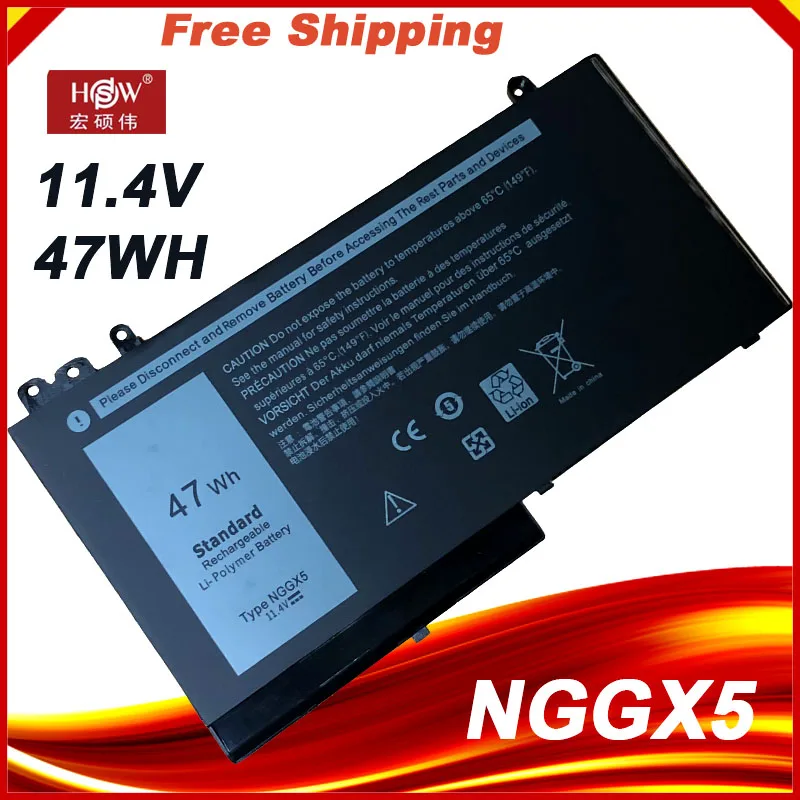Seagullstar 11.4V 47WH Nová batéria NGGX5 pre Dell E5250 E5470 E5270 E5570 JY8D6 954DF 0RDRH9 0JY8D6