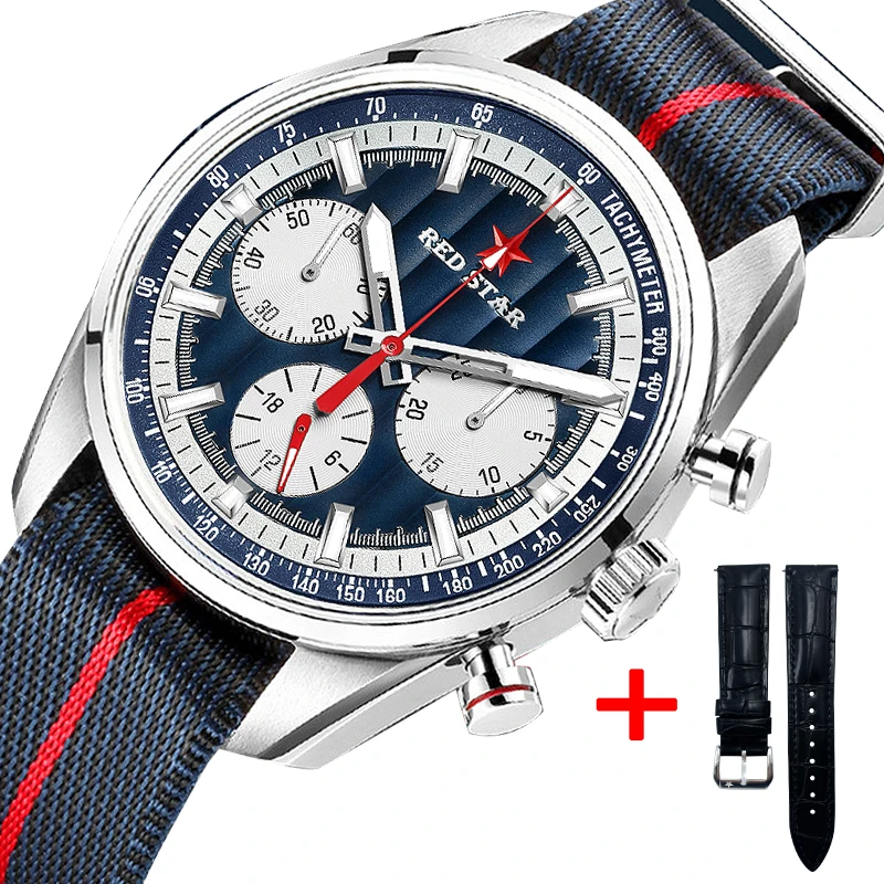 Seakoss 1963 Chronograph Air Pilot Men Real Tri-Liees s čajom ST1903 Mechanické hodinky Super svetelné náramkové hodinky