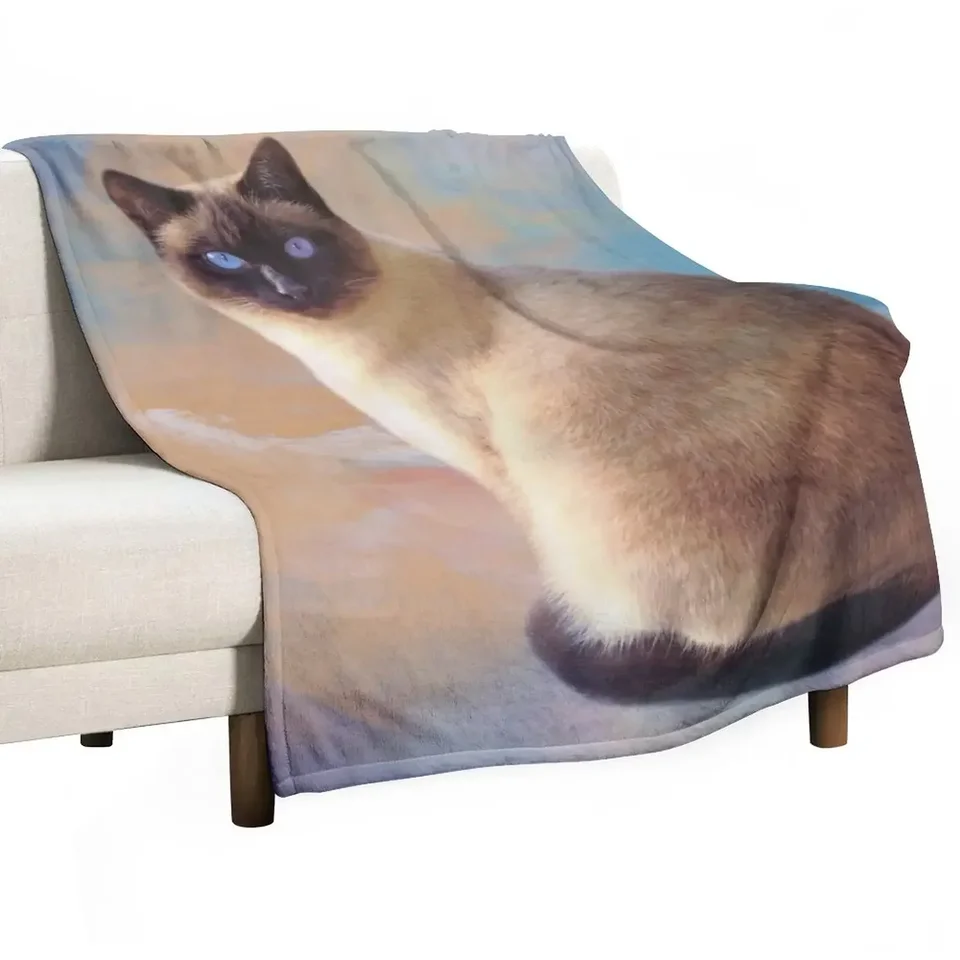SEAL Point Siamese Cat Hrot Deka letné posteľy posteľ Plaid Cosplay anime prikrývky