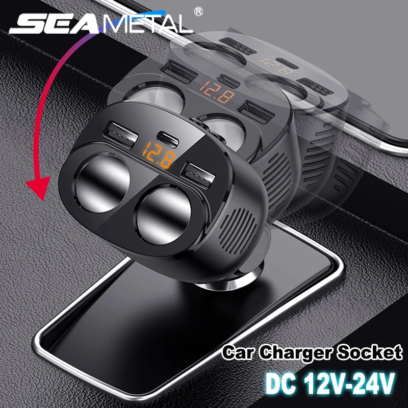 SeamEtal 3.1a Dual USB Car Charger 2 Port LCD Displej 12-24V Cigaret Socket Svettie rýchleho nabíjačky automobilu
