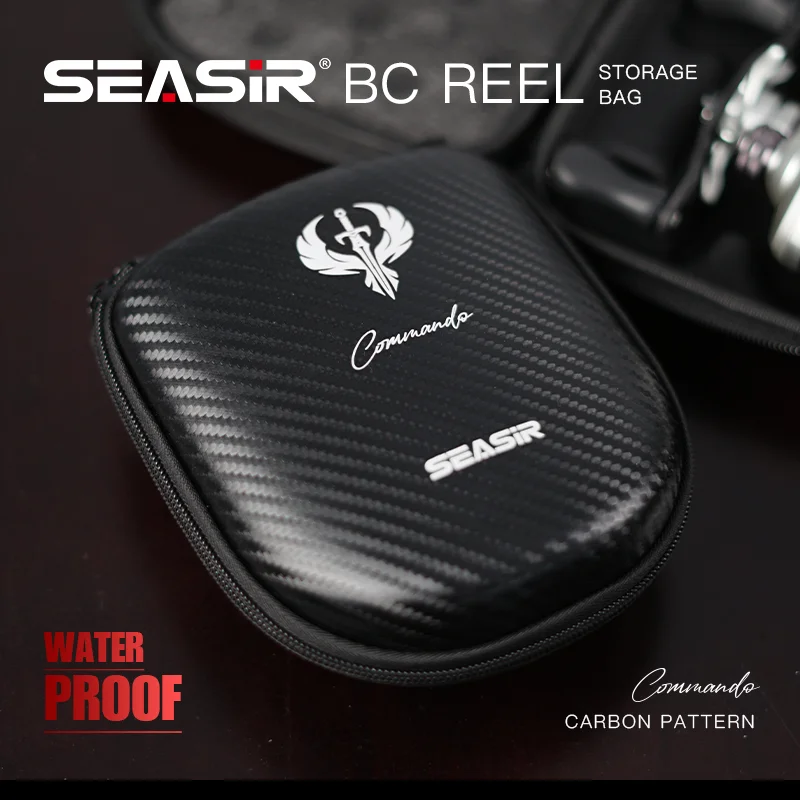 Seasir Commando Command Fiber Pattern Baitcasting Fishing Navice vrecko Eva vodotesné rybárske koleso náradie