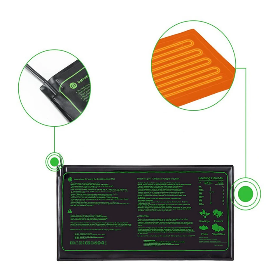 Seating Heating Mat vodotesný hydroponický propagačný klonový štartovacie vankúšiky 110V/220V Záhradné dodávky silnej adhézie