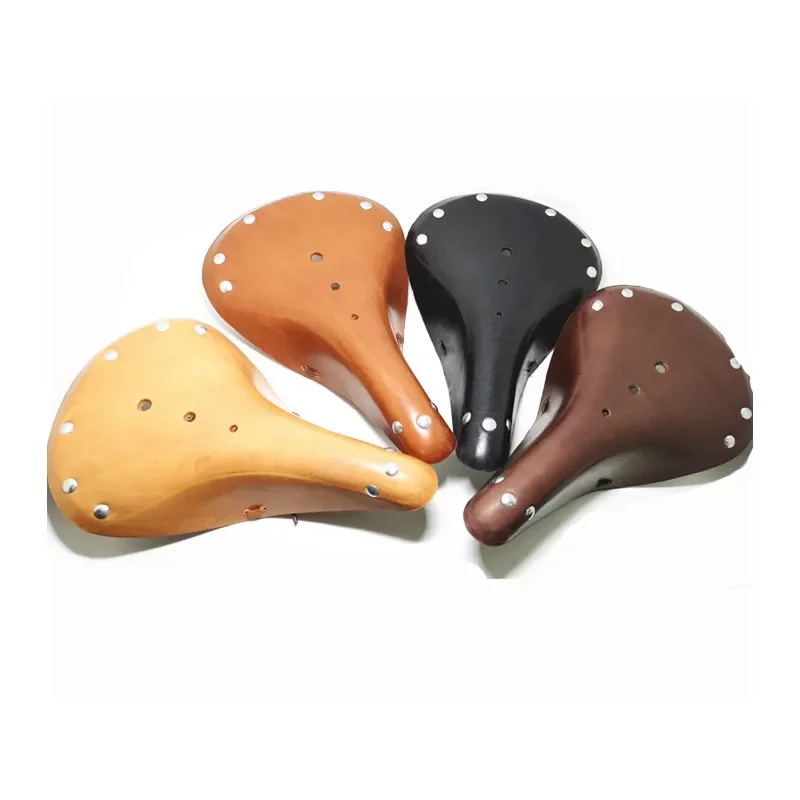 Sedadlo na bicykli vyrobené zo sedadiel Cowhide Retro Bicycle Men Men Dám