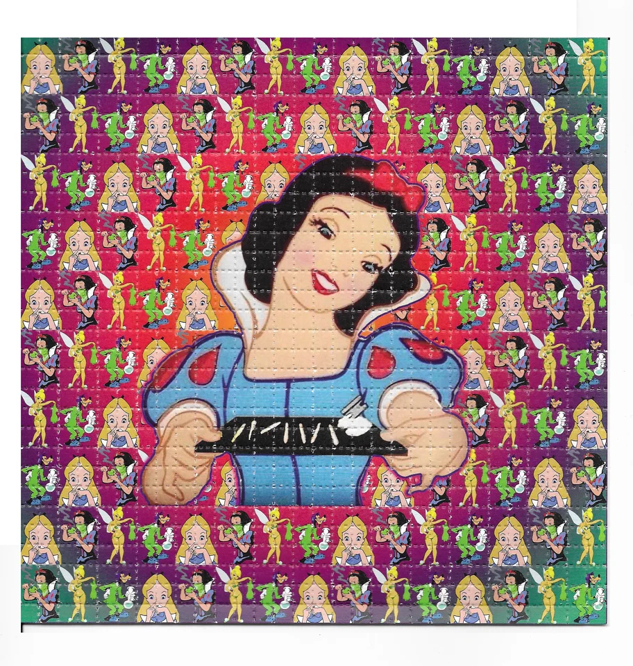 Sedem bielych línií psychedelická LSD kyselina zadarmo blotter umenia Trippy Perforovaný papier maľba nástenná maľba