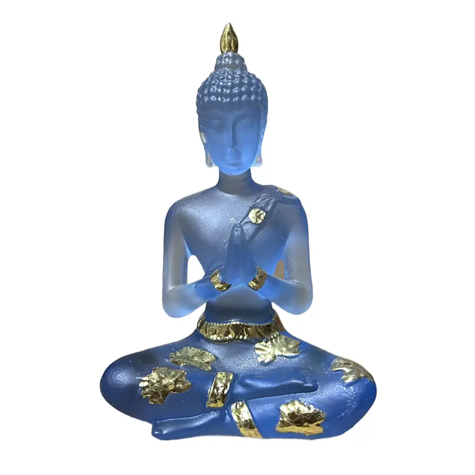Sedenie thajskej Buddha socha zberateľná socha zen záhradná živici figúrka modlitba budhistu za chodbu na záhrade jogy